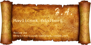 Havlicsek Adalbert névjegykártya